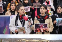 بەڕێوەچوونی گردبوونەوەیەک بۆ پاڵپشتی لە ڕۆژهەڵات و ڕۆژاوای کوردستان لەلایەن یەکیەتیی خوێندکارانی دێموکراتی کوردستانەوە